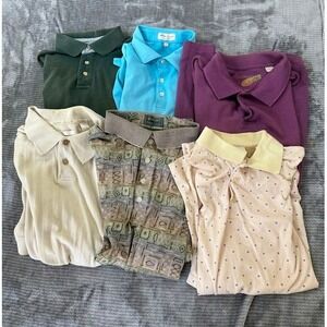 Modern and Vintage Mens Polo Shirt Bundle Lot of 6 Multicolor L